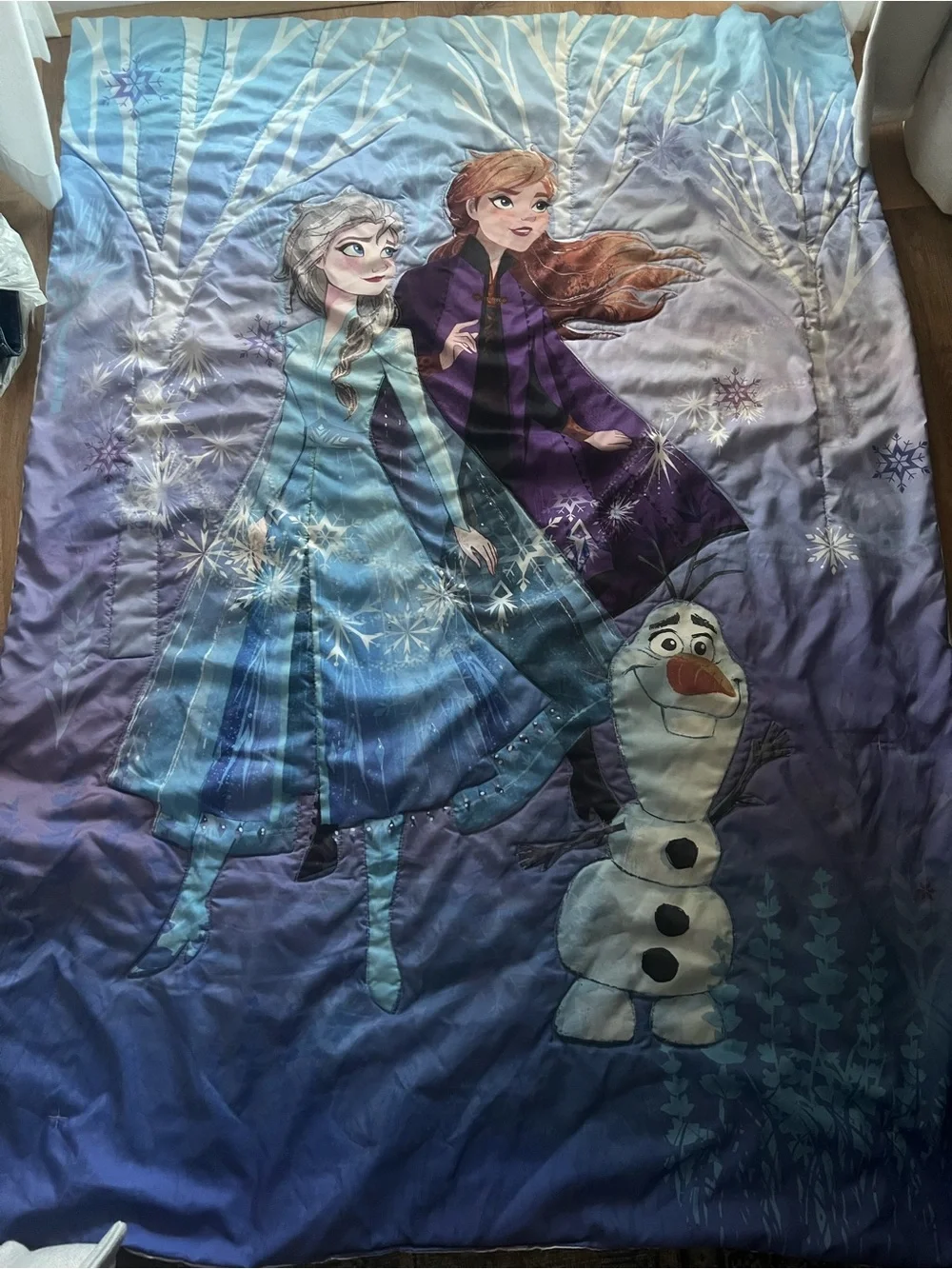 Frozen-Themed Blue Kids Microfiber Toddler Blanket - Official Disney